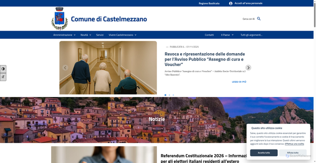Security scan screenshot of https://comune.castelmezzano.pz.it/
