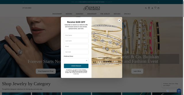 Security scan screenshot of https://dunkinsdiamonds.com