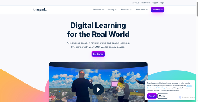 Security scan screenshot of https://www.thinglink.com