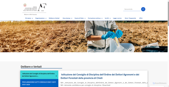 Security scan screenshot of https://ordinechieti.conaf.it/