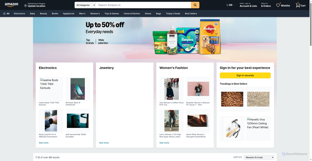 Security scan screenshot of http://amazon-harshdeep.vercel.app/