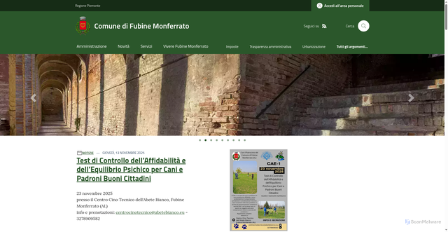 Security scan screenshot of https://www.comune.fubinemonferrato.al.it/
