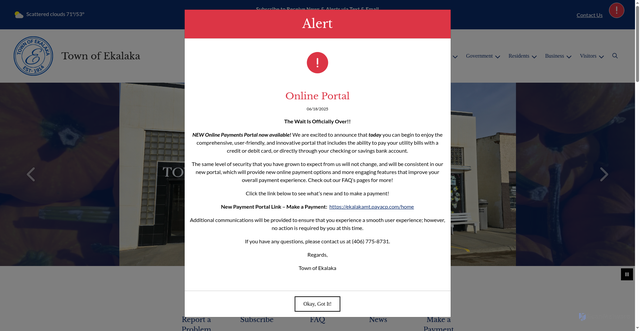 Security scan screenshot of https://ekalaka.gov/