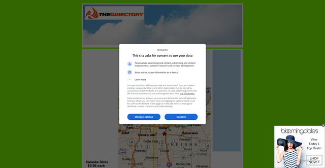 Security scan screenshot of http://thedirectory.org/cities/IN/in-merrillville.htm