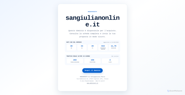 Security scan screenshot of https://www.sangiulianonline.it