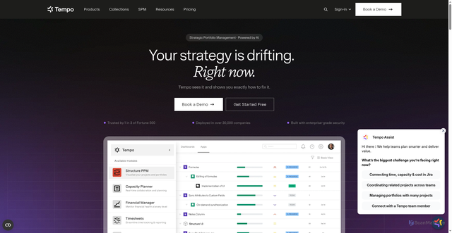Security scan screenshot of https://www.tempo.io