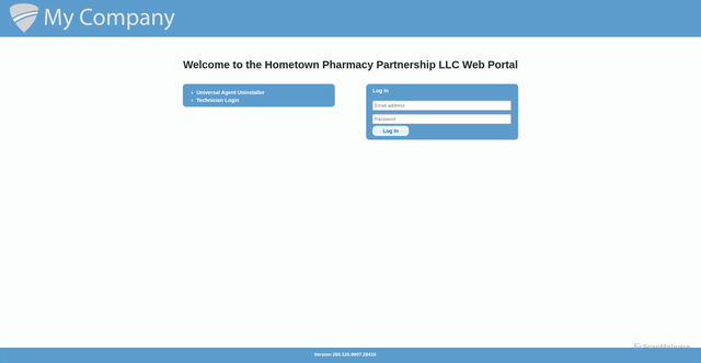 Security scan screenshot of https://hometownpharmacywi.hostedrmm.com