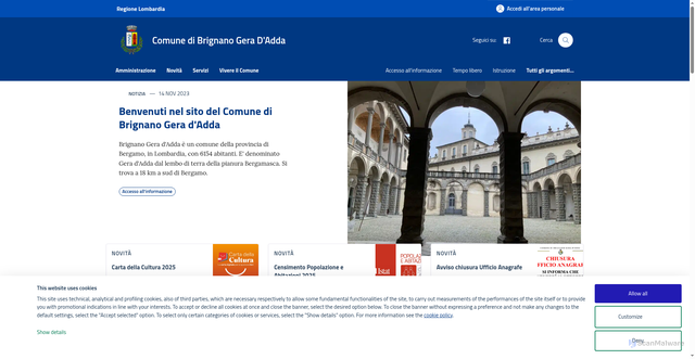 Security scan screenshot of https://comune.brignano.bg.it/