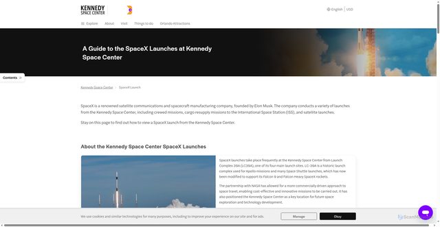 Security scan screenshot of https://www.kennedyspacecenter-tickets.com/space-x-launch/