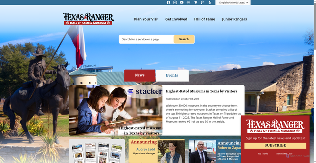 Security scan screenshot of https://www.texasranger.org/Home