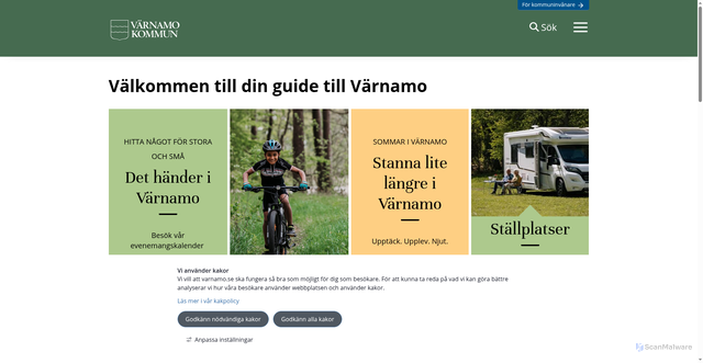 Security scan screenshot of http://www.varnamo.se