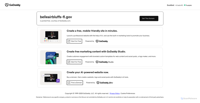 Security scan screenshot of https://belleairbluffs-fl.gov/