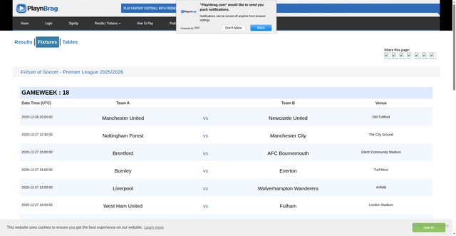 Security scan screenshot of https://www.playnbrag.com/premier-league-fixtures