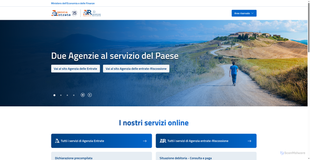 Security scan screenshot of https://www.agenziaentrate.gov.it