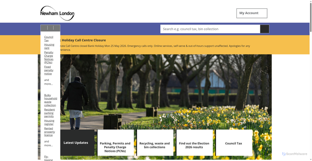 Security scan screenshot of http://www.newham.gov.uk
