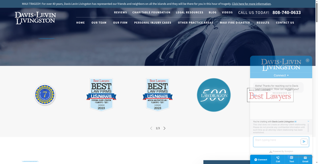 Security scan screenshot of https://www.davislevin.com/personal-injury/motorcycle-accidents/