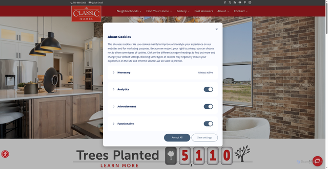 Security scan screenshot of https://classichomes.com/