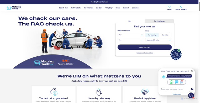 Security scan screenshot of https://www.bigmotoringworld.co.uk