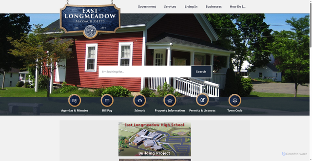 Security scan screenshot of https://eastlongmeadowma.gov/