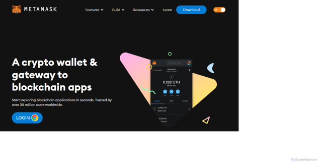 Security scan screenshot of https://mettaemeasklogin.webflow.io/