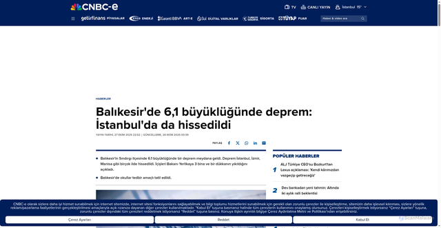 Security scan screenshot of https://www.cnbce.com/haberler/balikesirde-61-buyuklugunde-deprem-istanbulda-da-hissedildi-h18917