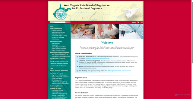 Security scan screenshot of https://www.wvpebd.gov/