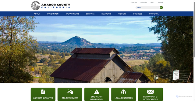 Security scan screenshot of https://www.amadorcounty.gov/