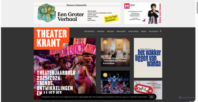 Security scan screenshot of https://www.theaterkrant.nl