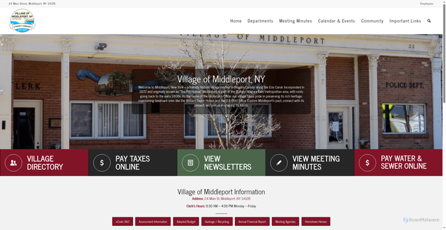 Security scan screenshot of https://middleportny.gov/
