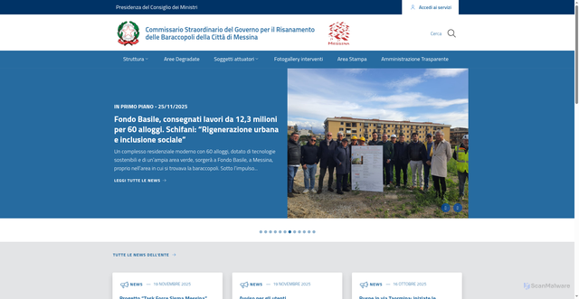 Security scan screenshot of https://www.commissario.risanamento.me.it/