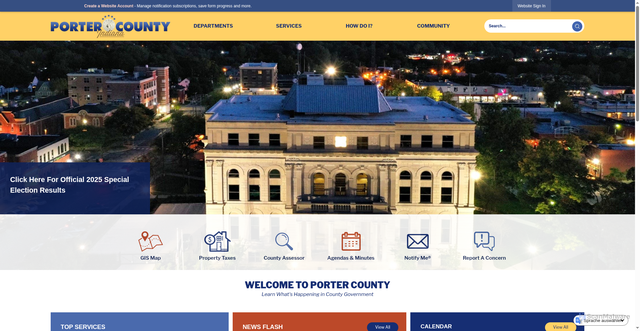 Security scan screenshot of https://portercountyin.gov/