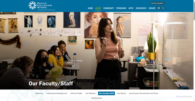 Security scan screenshot of https://pacificcollegiate.com/about/faculty-and-staff