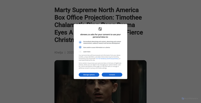 Security scan screenshot of https://www.obnews.co/Index/newsDetail/id/12902883.html?val=7d100f1241f3b78a5703ac50222f769a