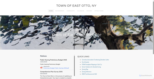 Security scan screenshot of https://www.townofeastotto.gov/