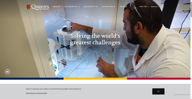 Security scan screenshot of https://www.queensu.ca