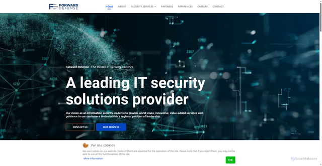 Security scan screenshot of https://forwarddefense.com