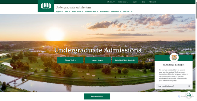 Security scan screenshot of https://admissions.ohio.edu