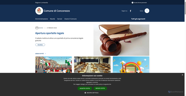 Security scan screenshot of https://www.comune.concorezzo.mb.it