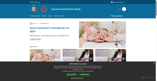 Security scan screenshot of https://www.comune.santantonioabate.na.it/it