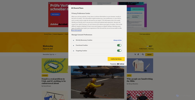 Security scan screenshot of https://deseretnews.com