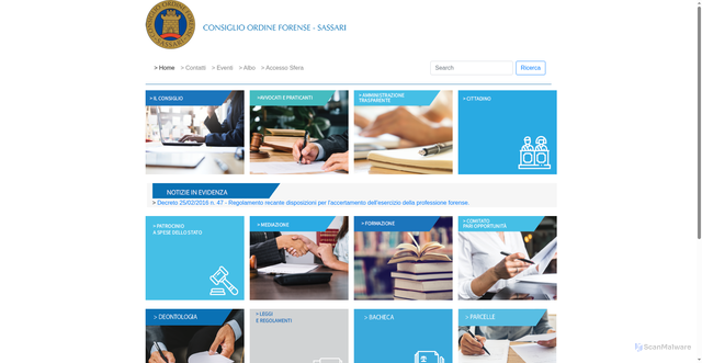 Security scan screenshot of https://www.ordineavvocati.ss.it/