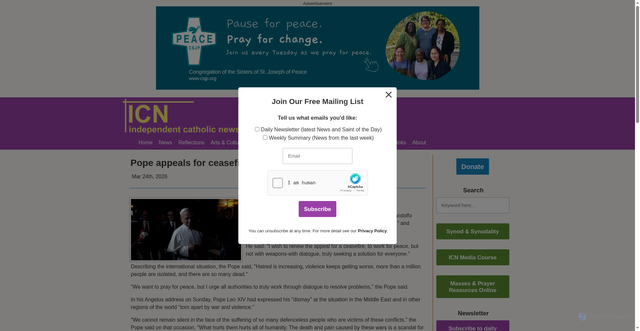 Security scan screenshot of https://www.indcatholicnews.com/news/54645
