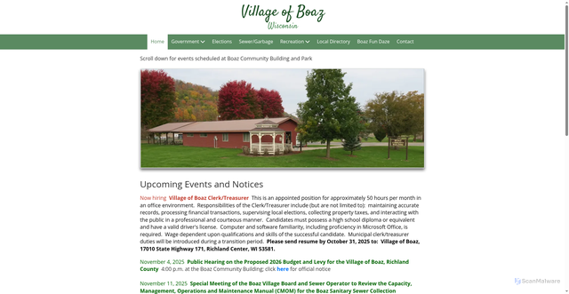 Security scan screenshot of https://boazwi.gov/