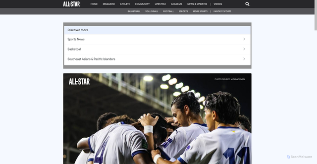 Security scan screenshot of https://all-starmagazine.com/news-and-updates/philippines-vs-myanmar-tri-nation-friendly-victory/