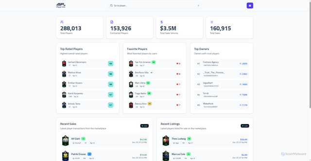Security scan screenshot of https://mflplayer.info/
