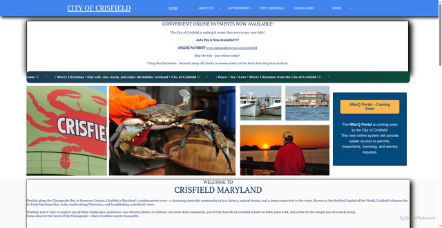 Security scan screenshot of https://cityofcrisfield-md.gov/