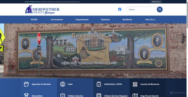 Security scan screenshot of https://meriwethercountyga.gov/