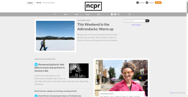 Security scan screenshot of https://www.northcountrypublicradio.org