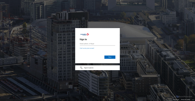 Security scan screenshot of https://vincic-my.sharepoint.com
