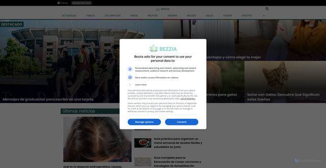 Security scan screenshot of https://www.bezzia.com